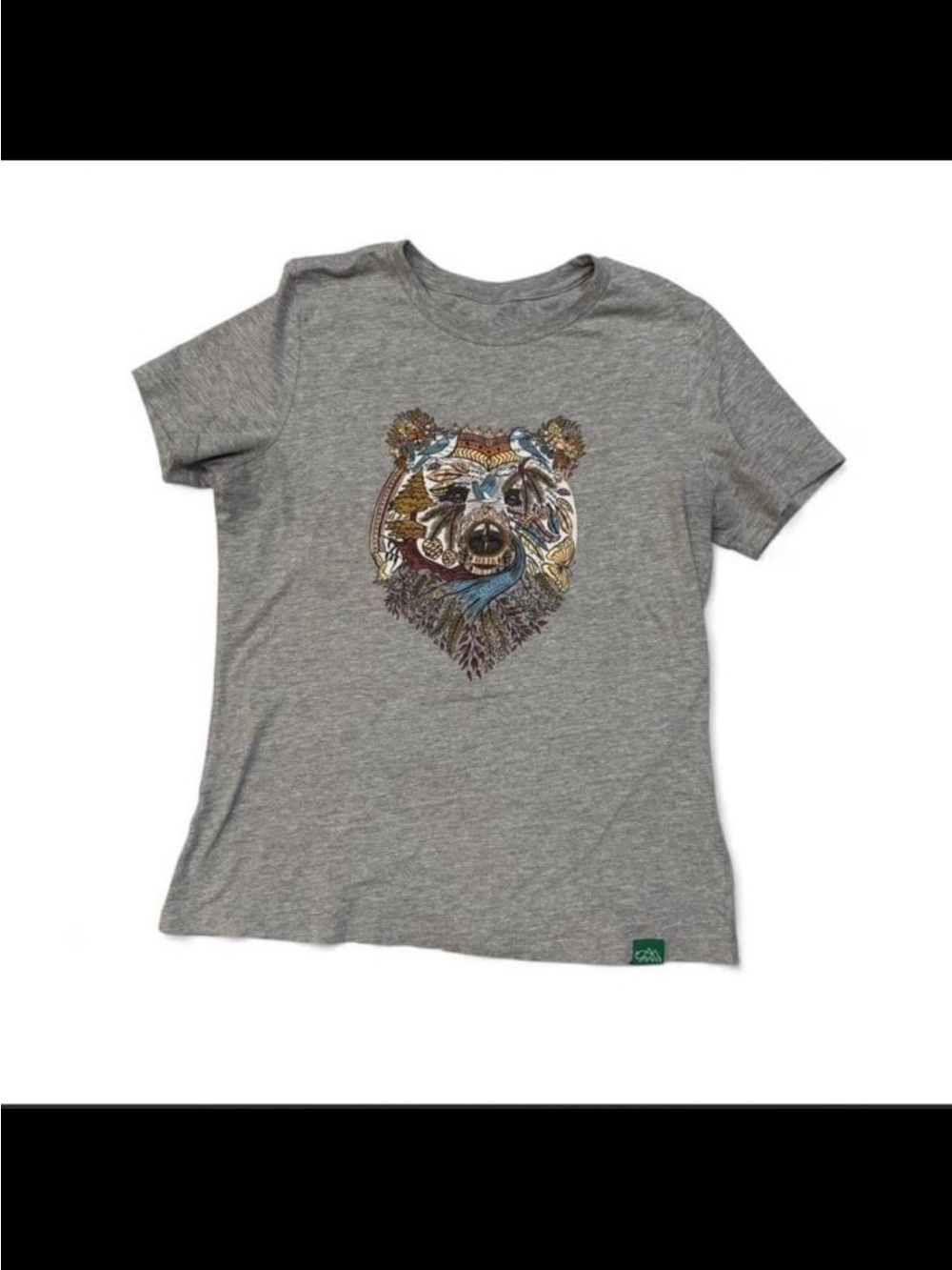 Womens Grey Graphic Bear T-Shirt